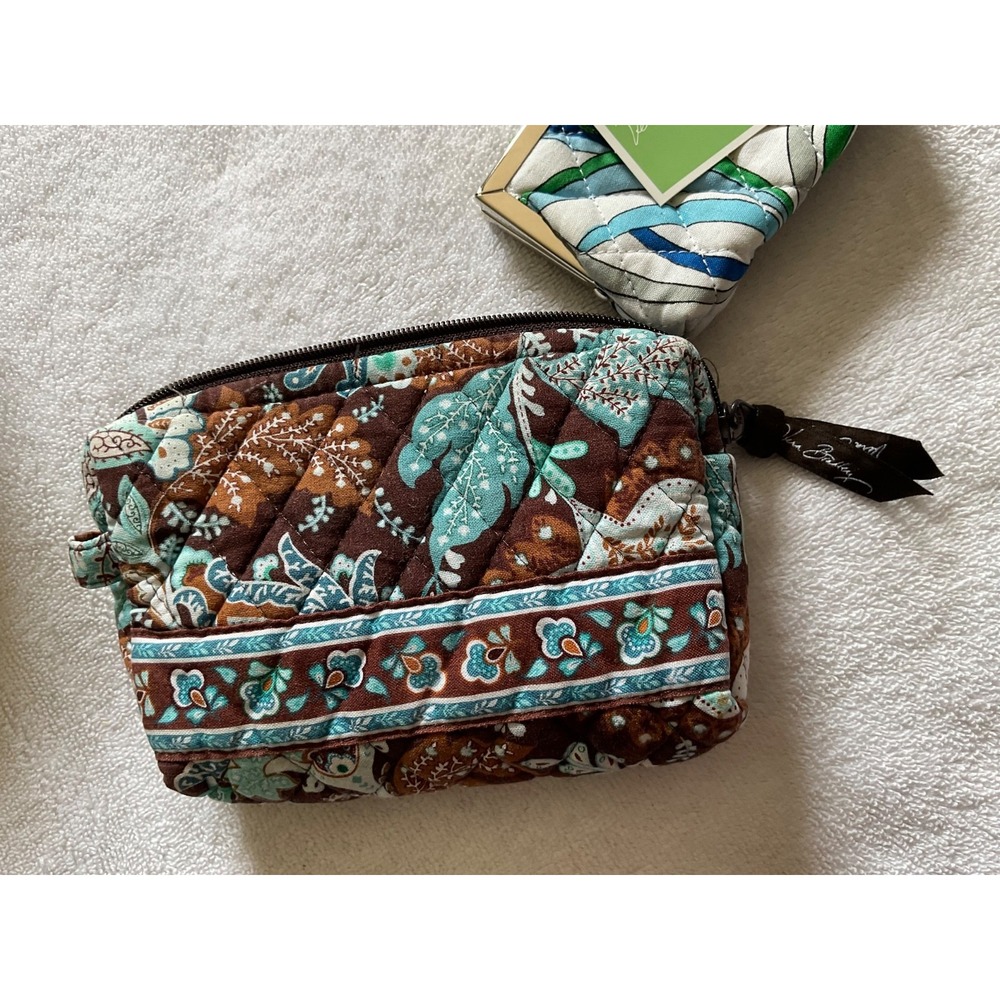 Lot 2 Vera Bradley Cosmetic Bag & Coin Purse "Retired"2006 Java Blue, Medit.Blue - Picture 5 of 12
